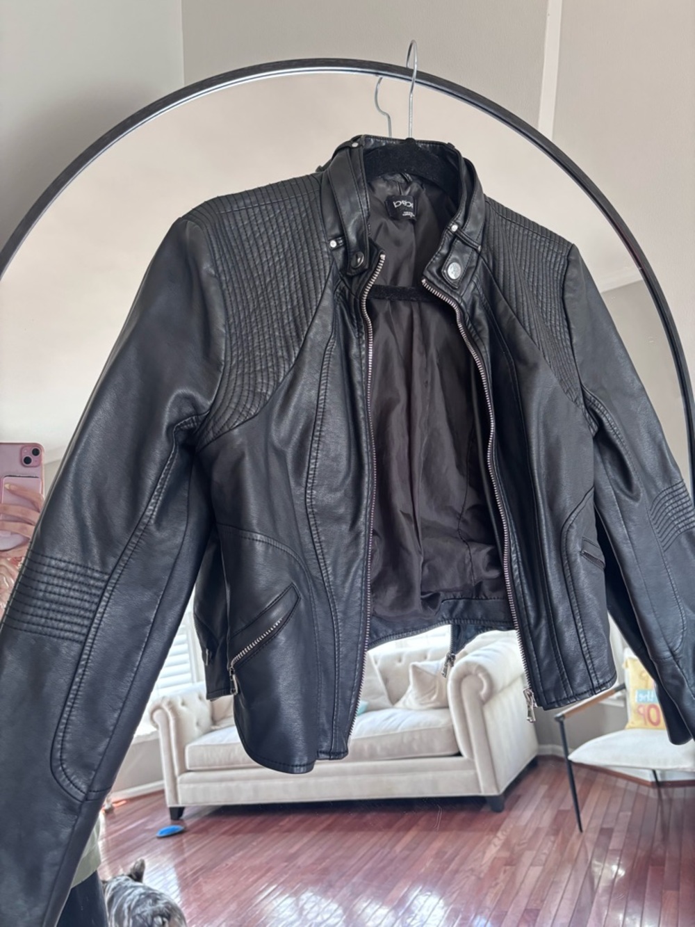 bebe Black Leather Moto Jacket